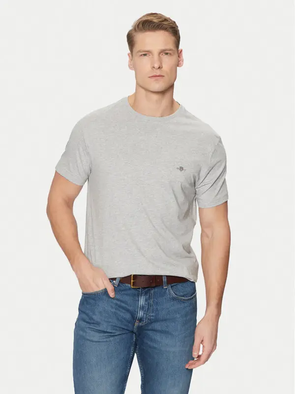 Gant Gant T-shirt Shield 2003185 Siva Slim Fit