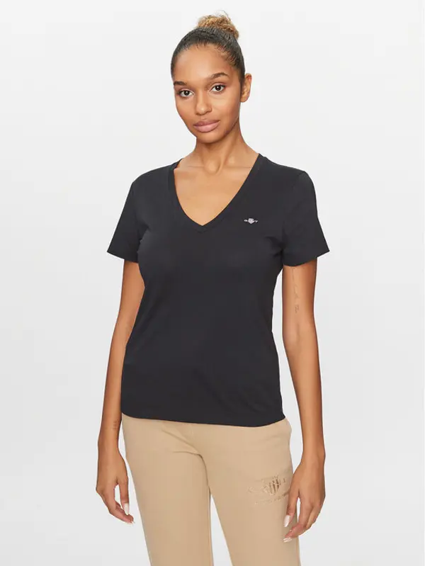 Gant Gant T-shirt Shield 4200750 Crna Regular Fit