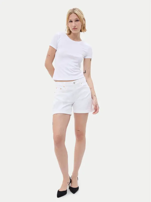 Gap Gap Kratke traperice 607134-00 Bijela Slim Fit