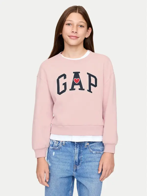 Gap Gap Majica dugih rukava 628718-00 Ružičasta Regular Fit