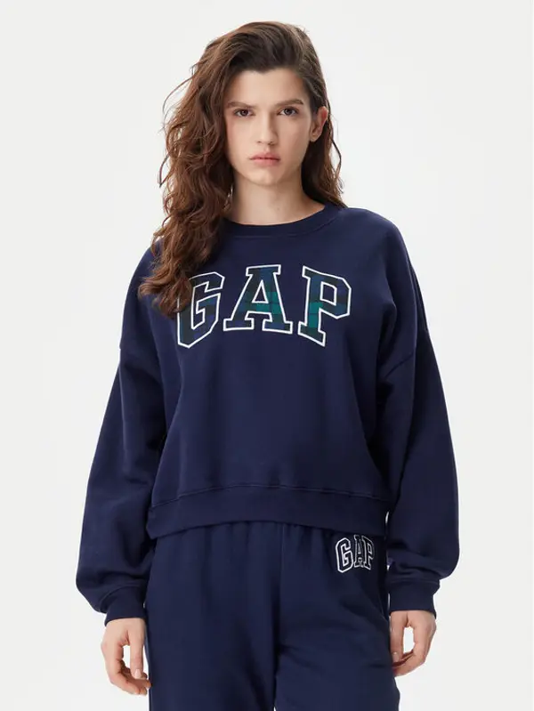 Gap Gap Majica dugih rukava 645565-00 Tamnoplava Regular Fit