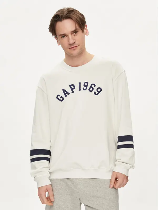 Gap Gap Majica dugih rukava 664496-00 Écru Regular Fit