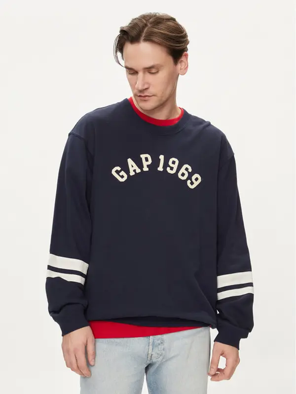 Gap Gap Majica dugih rukava 664496-01 Tamnoplava Regular Fit