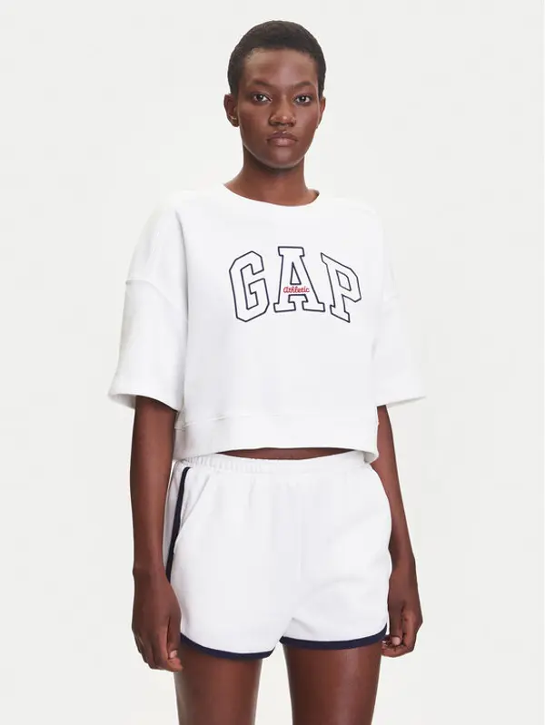 Gap Gap Majica dugih rukava 778442-02 Bijela Oversize
