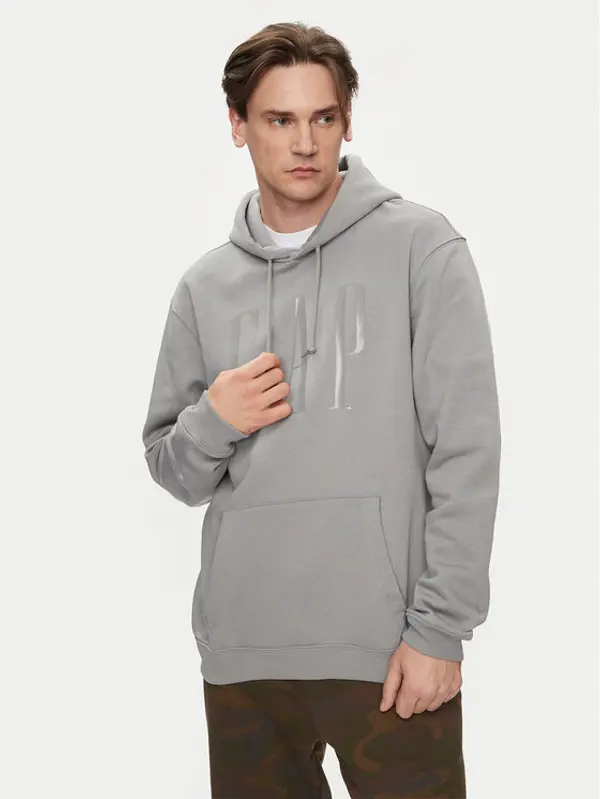 Gap Gap Majica dugih rukava 829192-02 Siva Regular Fit