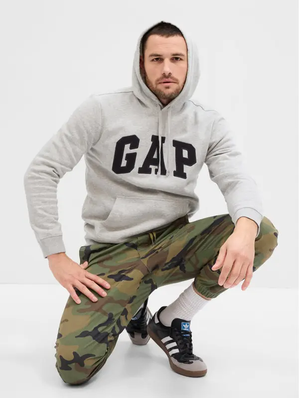 Gap Gap Majica dugih rukava 850834-01 Siva Regular Fit