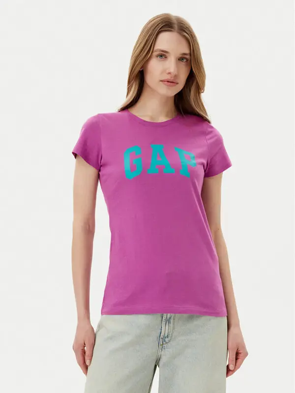 Gap Gap T-shirt 776775-07 Ljubičasta Regular Fit