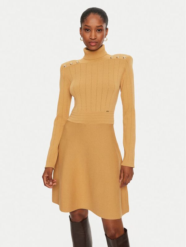 Gaudi Gaudi Džemper haljina 421FD13007 Smeđa Slim Fit