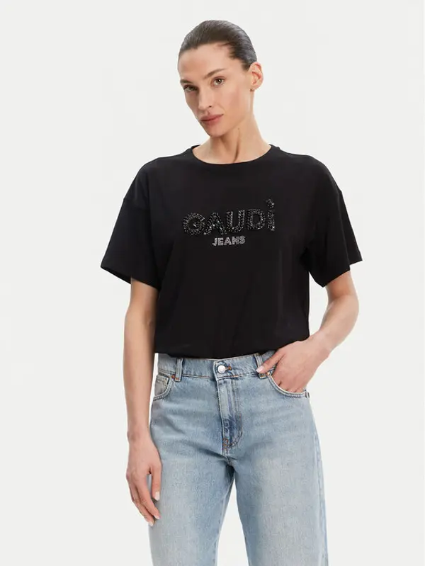 Gaudi Gaudi T-shirt 511BD64030 Crna Regular Fit