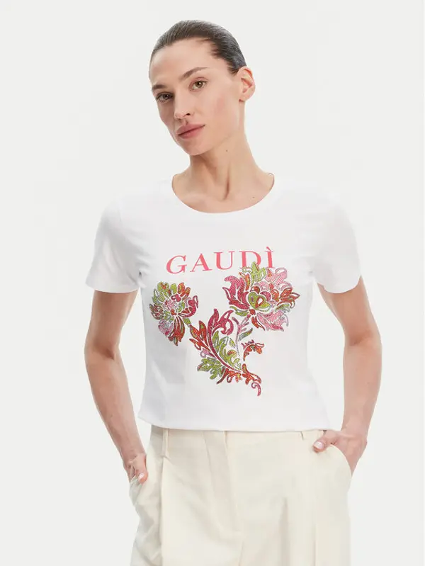 Gaudi Gaudi T-shirt 511BD64036 Bijela Regular Fit