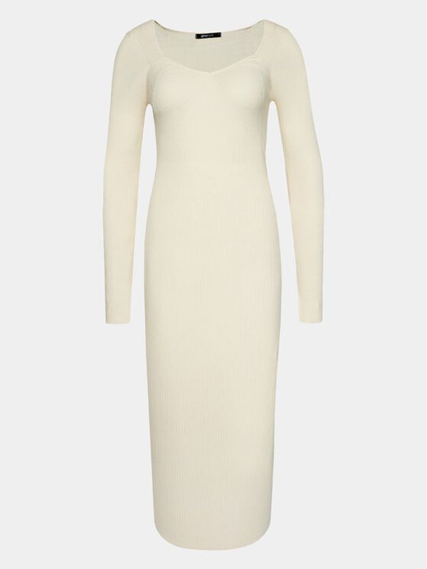 Gina Tricot Gina Tricot Džemper haljina 20522 Écru Slim Fit