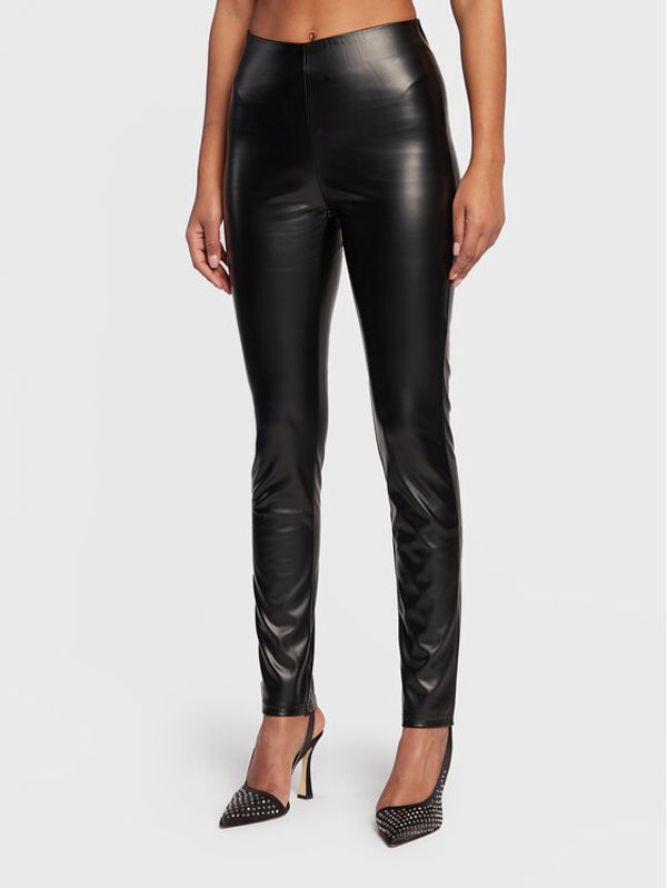 Gina Tricot Gina Tricot Hlače od imitacije kože Alexia 18105 Crna Fitted Fit