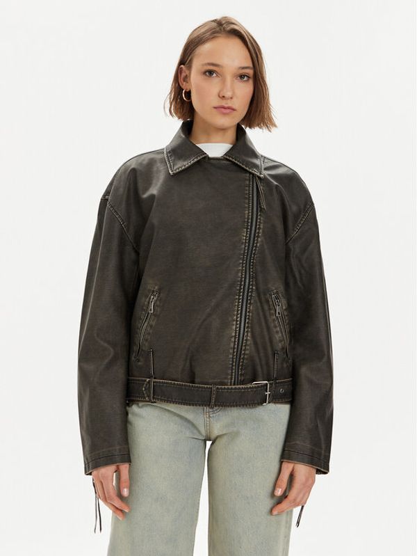 Gina Tricot Gina Tricot Jakna od imitacije kože 21998 Crna Oversize