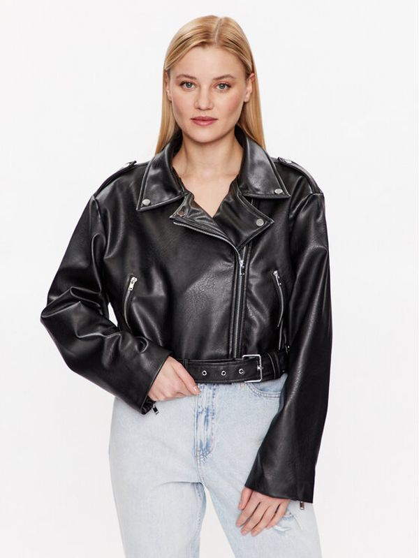 Gina Tricot Gina Tricot Jakna od imitacije kože Amalia 19206 Crna Regular Fit