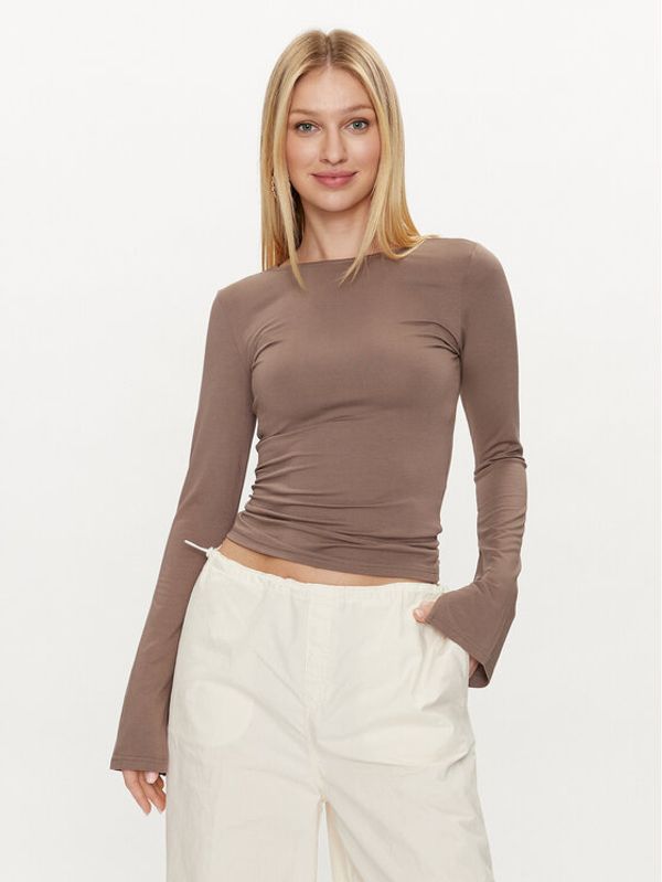 Gina Tricot Gina Tricot Majica 20789 Smeđa Slim Fit