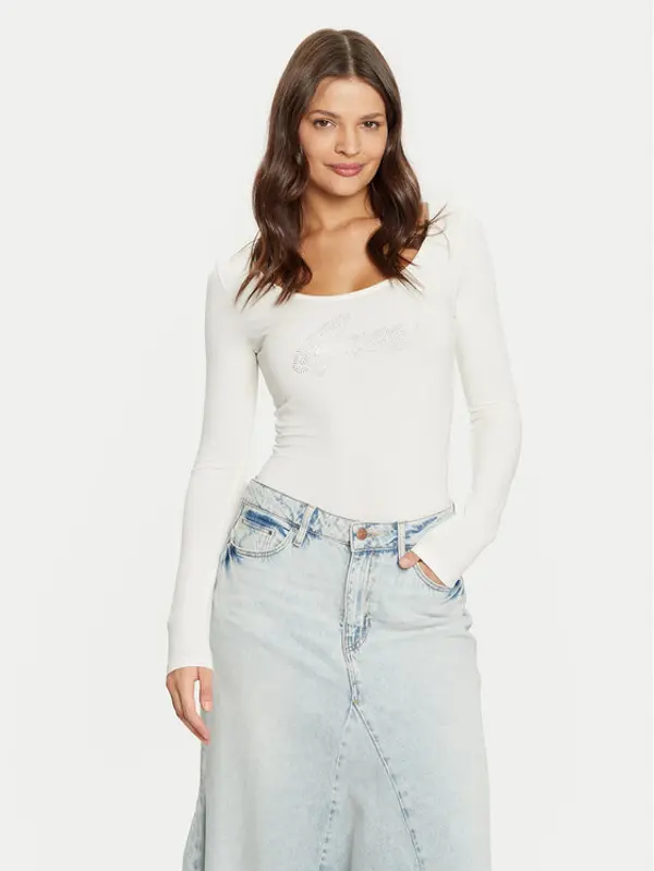 Guess Guess Bodi W5RP00 K68D2 Écru Slim Fit