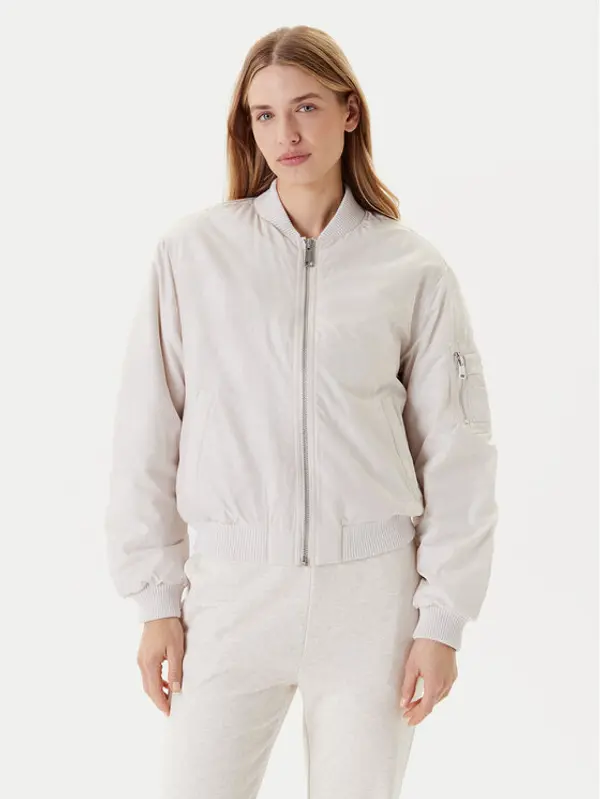 Guess Guess Bomber W5YL08 WHDK2 Écru Regular Fit