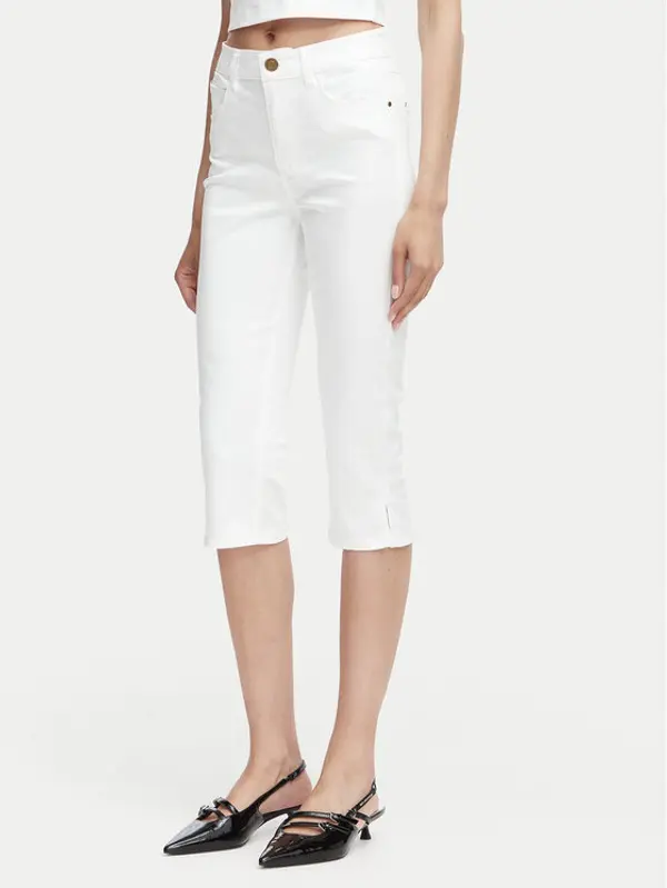 Guess Guess Capri hlače W6YB40 W5139 Bijela Slim Fit