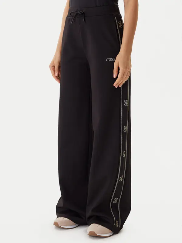 Guess Guess Donji dio trenerke V5BB12 KCX22 Crna Wide Leg