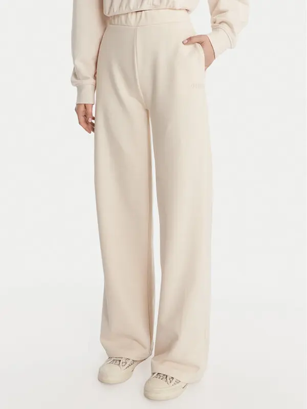 Guess Guess Donji dio trenerke V6RB03 KD761 Krem Wide Leg