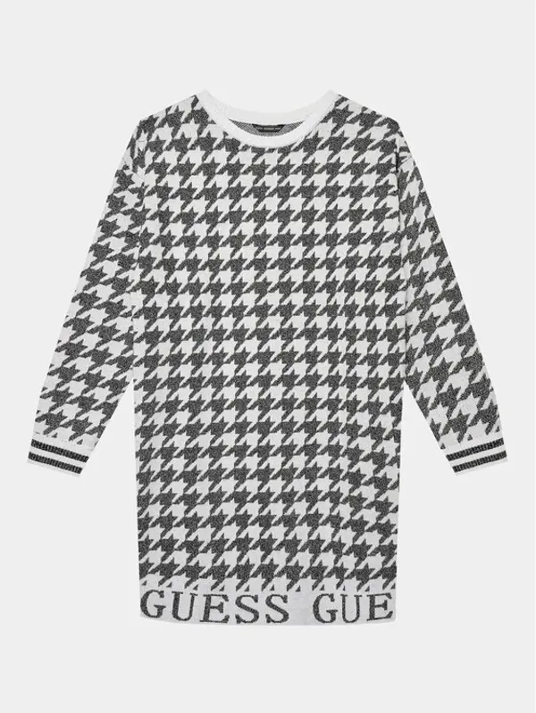 Guess Guess Džemper haljina J3BK04 Z3AH0 Bijela Regular Fit