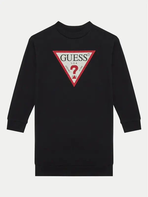 Guess Guess Džemper haljina J3YK20 KA6R4 Crna Regular Fit