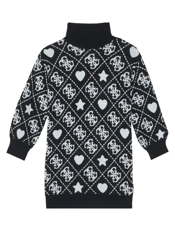 Guess Guess Džemper haljina J5BK03 Z3K10 Crna Regular Fit