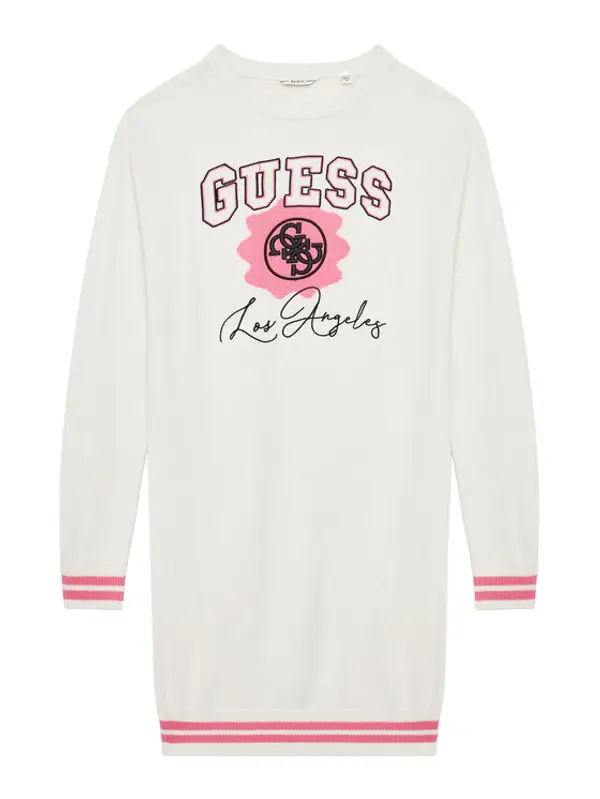 Guess Guess Džemper haljina J5YK09 Z3OF0 Bijela Regular Fit