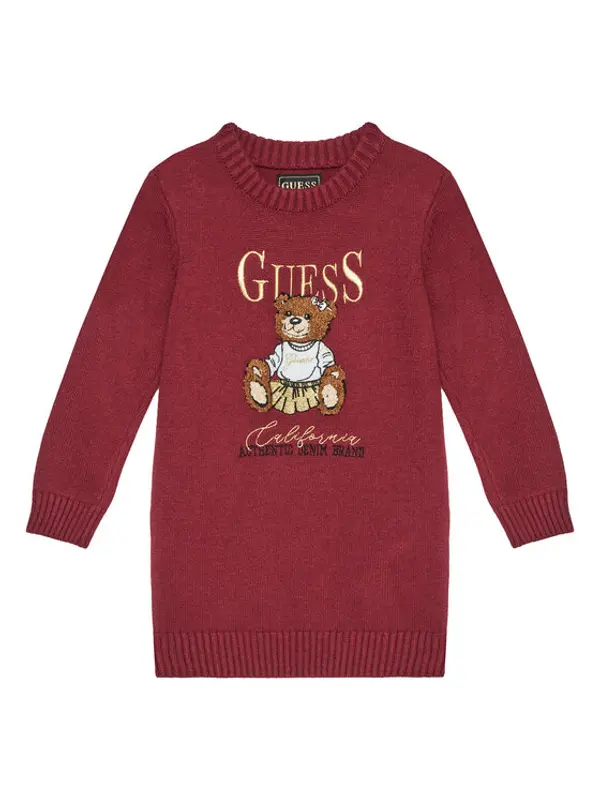 Guess Guess Džemper haljina K5BK01 Z3GS0 Tamnocrvena Regular Fit
