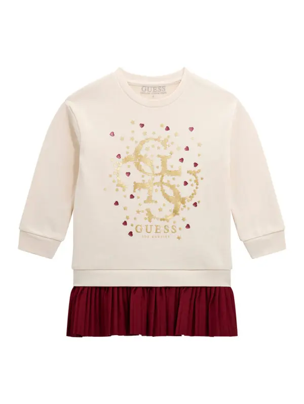 Guess Guess Džemper haljina K5BK07 KAD74 Écru Regular Fit
