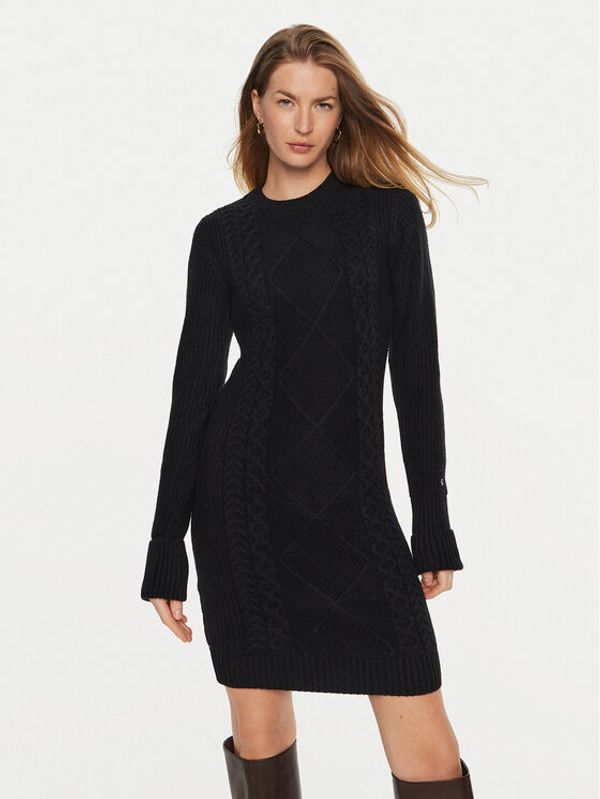 Guess Guess Džemper haljina Serena W4BK17 Z3HW0 Crna Regular Fit