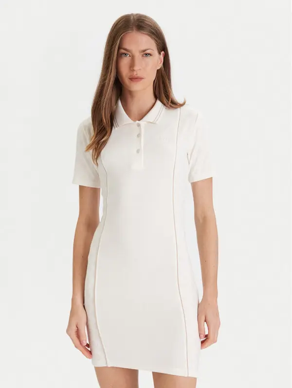 Guess Guess Džemper haljina V5YK00 KCX12 Écru Regular Fit