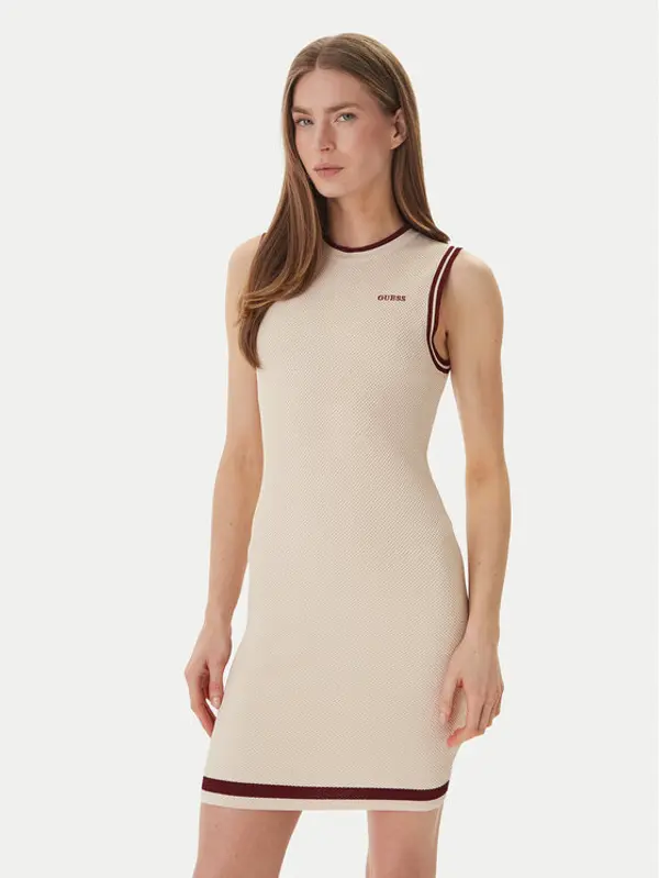 Guess Guess Džemper haljina V6GK04 Z0648 Bež Regular Fit