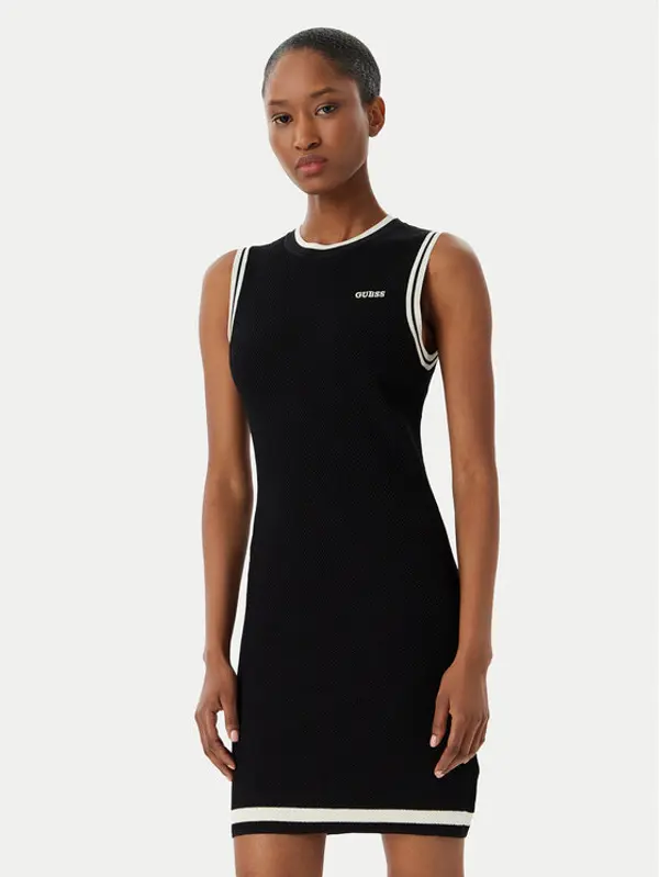 Guess Guess Džemper haljina V6GK04 Z0648 Crna Regular Fit