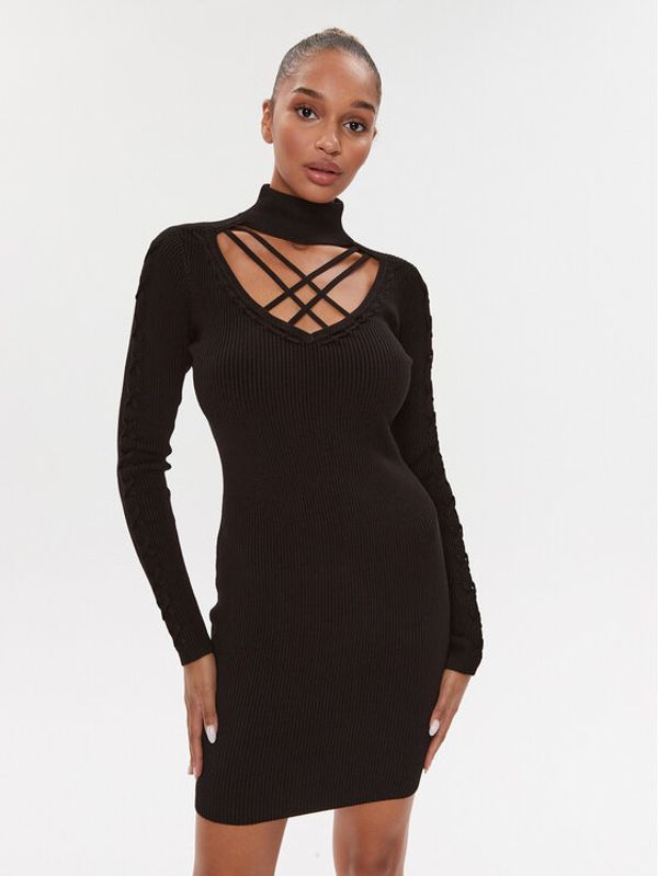 Guess Guess Džemper haljina W3BK0W Z2YJ2 Crna Slim Fit