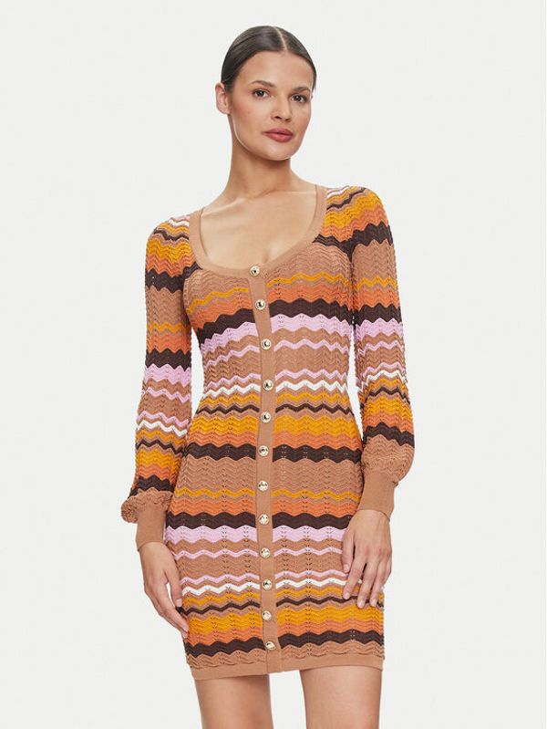 Guess Guess Džemper haljina W4YK90 Z3GC0 Narančasta Regular Fit