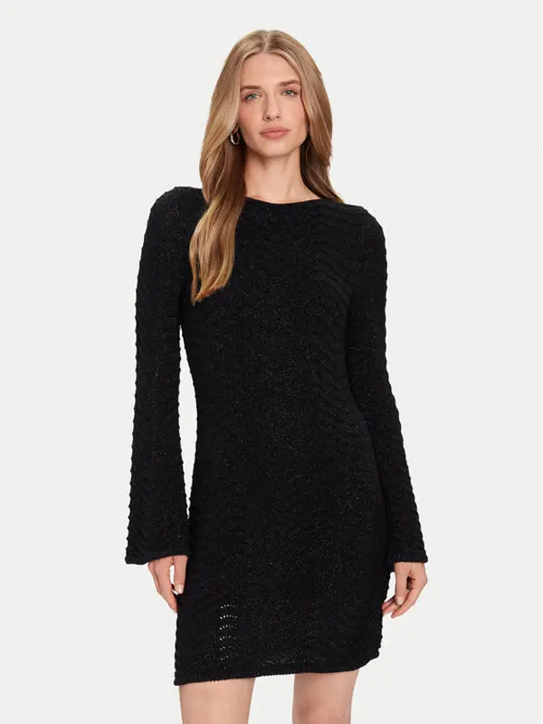 Guess Guess Džemper haljina W5BK83 Z0192 Crna Regular Fit