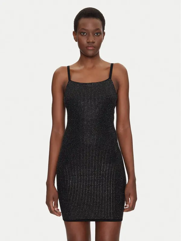 Guess Guess Džemper haljina W5GK45 Z3MN2 Crna Regular Fit