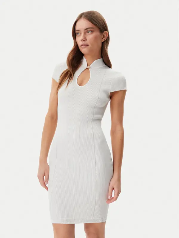 Guess Guess Džemper haljina W5GK46 Z3L10 Écru Slim Fit