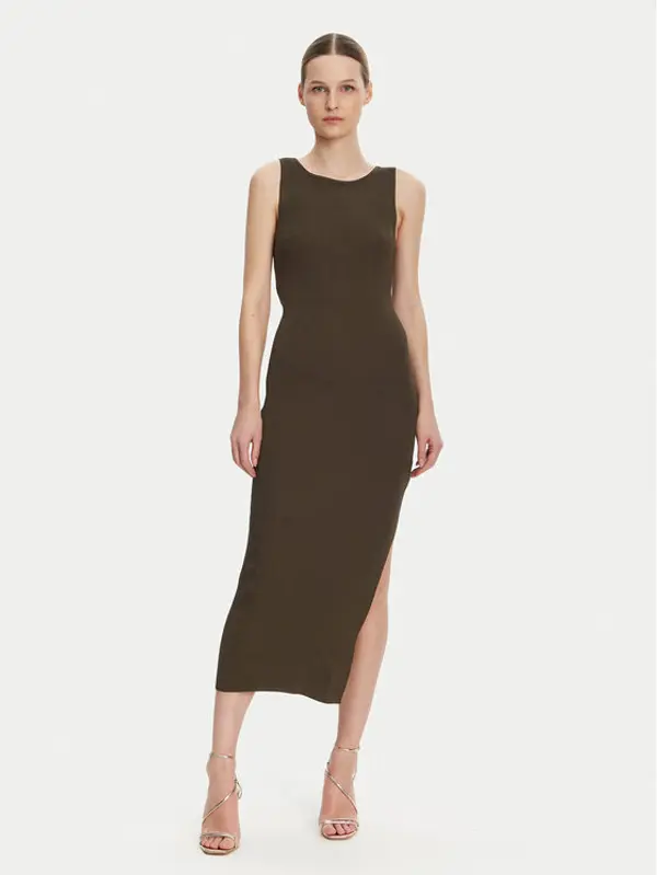 Guess Guess Džemper haljina W5GK47 Z3L10 Smeđa Regular Fit