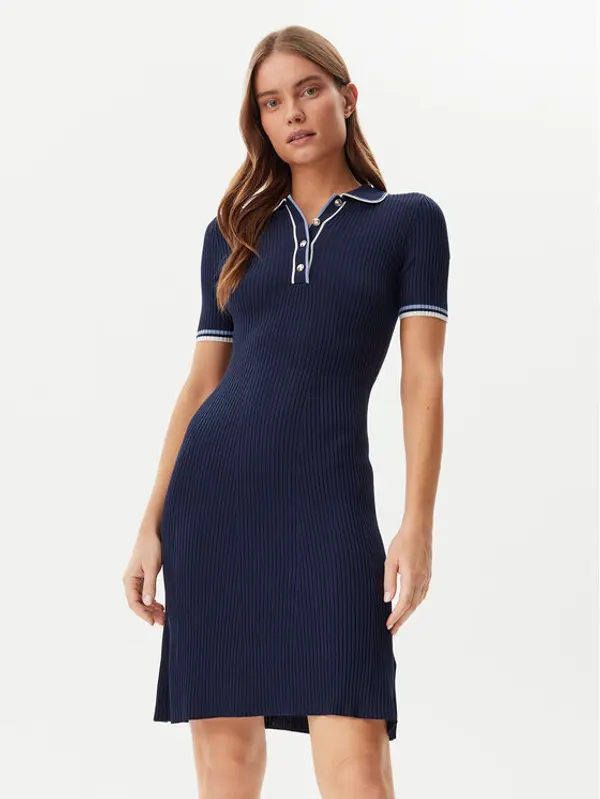 Guess Guess Džemper haljina W5GK84 Z3L10 Tamnoplava Regular Fit