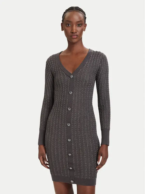 Guess Guess Džemper haljina W5RK09 Z3KT0 Siva Bodycon Fit