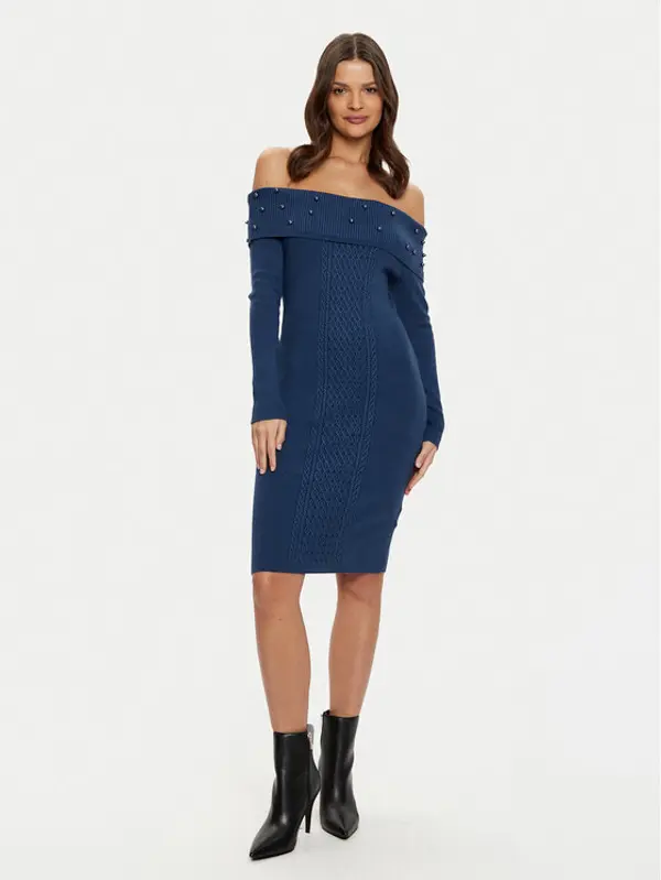Guess Guess Džemper haljina W5RK0G Z2YJ2 Tamnoplava Bodycon Fit