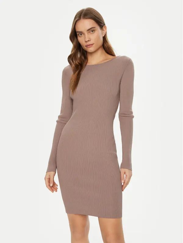 Guess Guess Džemper haljina W5RK21 Z3L10 Bež Regular Fit