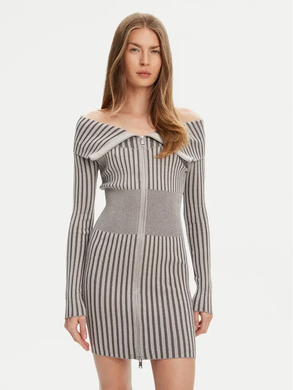 Guess Guess Džemper haljina W5YK28 Z30I2 Siva Slim Fit