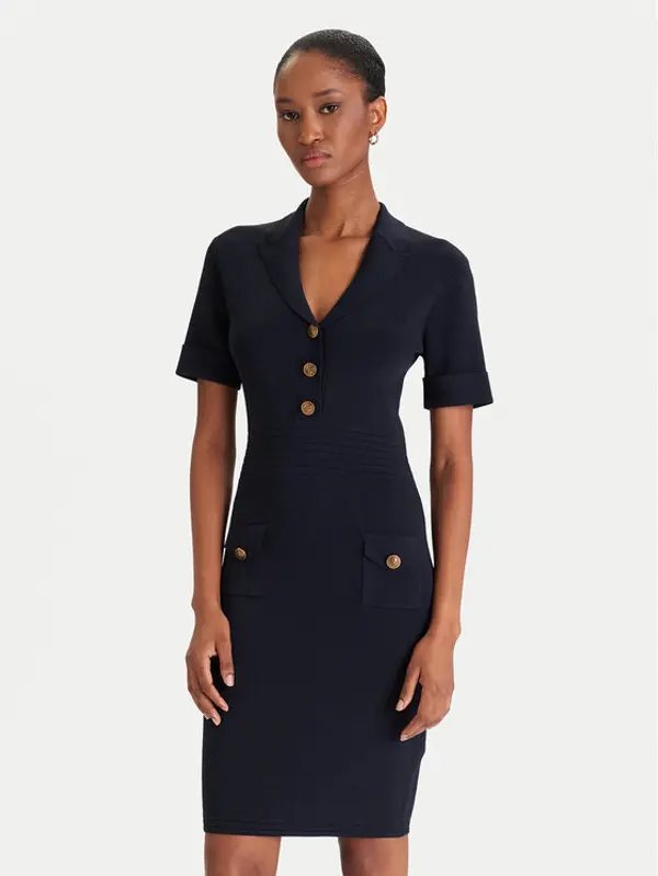 Guess Guess Džemper haljina W5YK29 Z0130 Tamnoplava Slim Fit