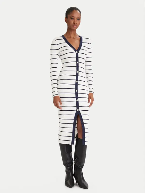 Guess Guess Džemper haljina W5YK98 Z2YK2 Bijela Slim Fit