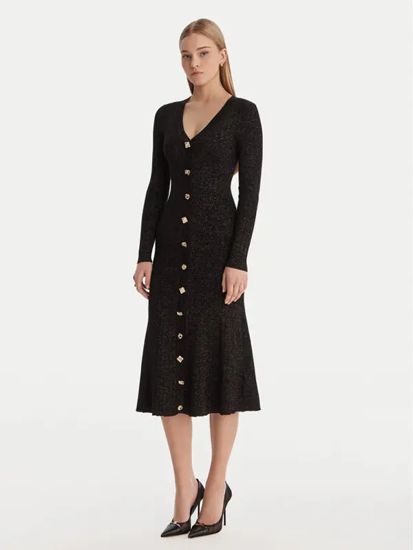 Guess Guess Džemper haljina W6RK02 Z3700 Crna Regular Fit