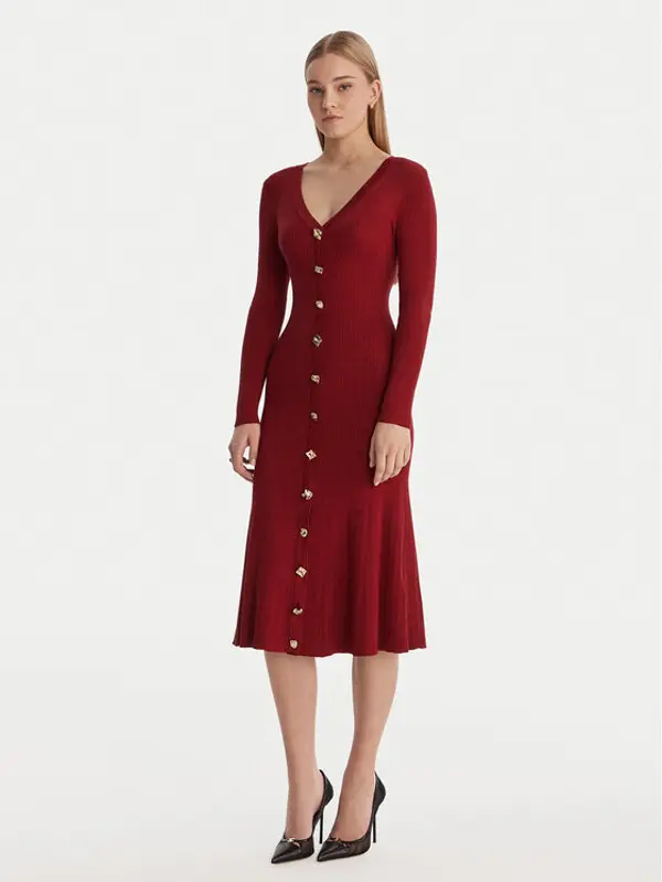 Guess Guess Džemper haljina W6RK02 Z3700 Crvena Regular Fit