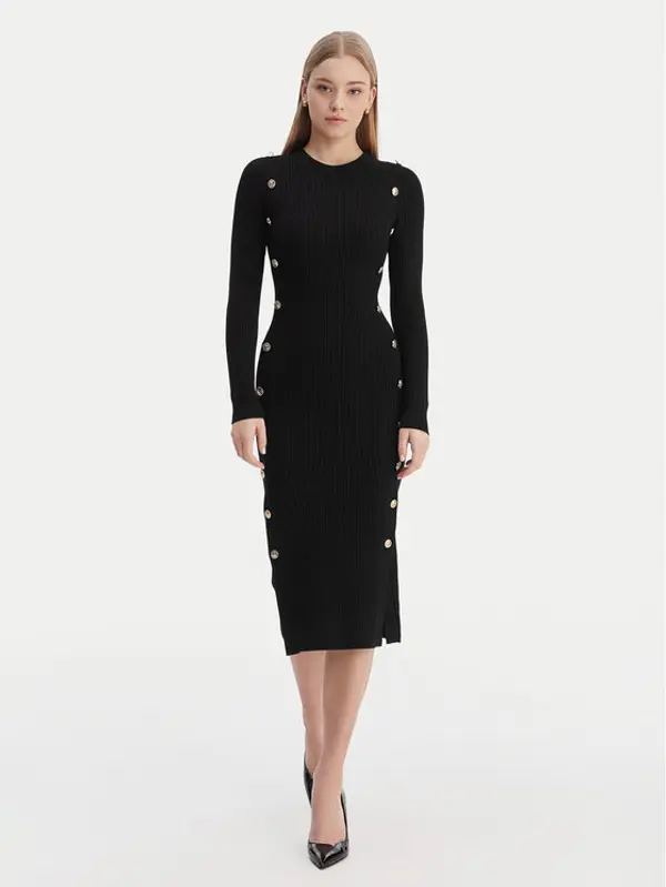 Guess Guess Džemper haljina W6RK06 Z2YJ2 Crna Regular Fit